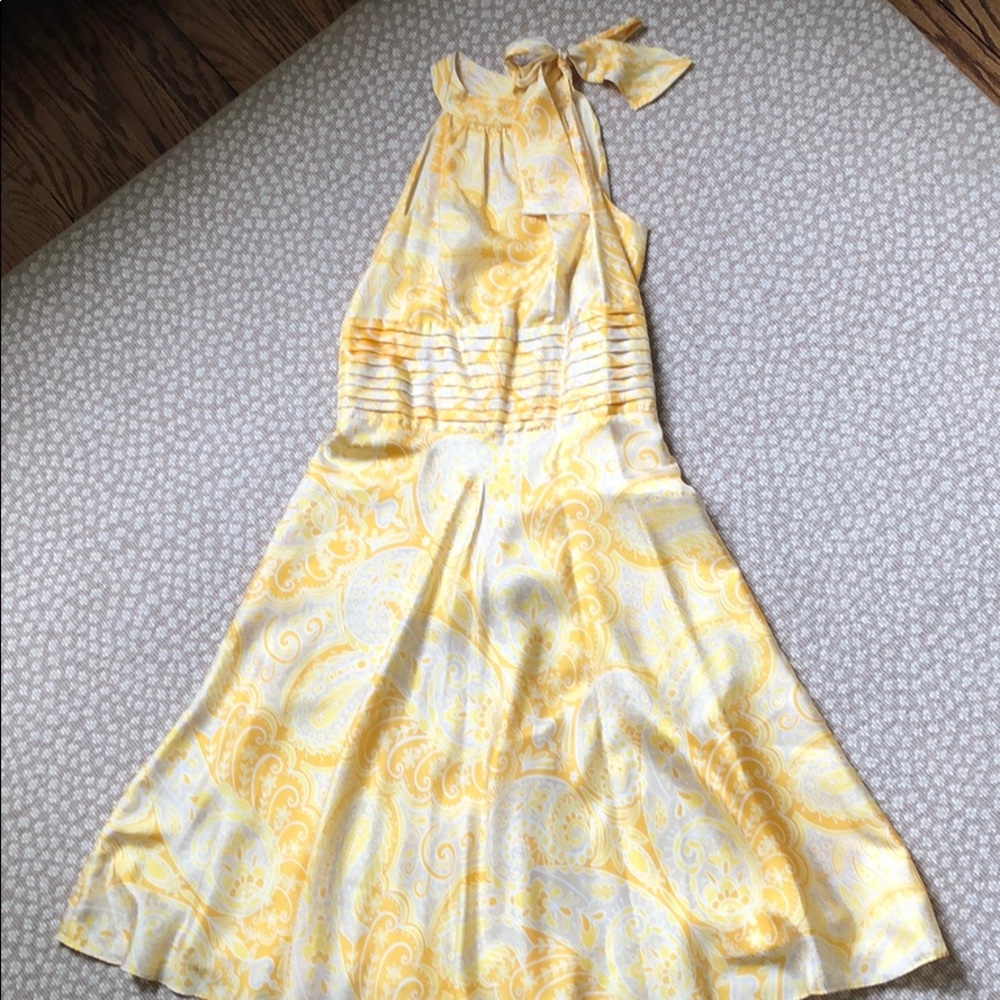 Lily Pulitzer Yellow Silk Party Dress Sz 0